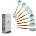 Wooden Silicone Kitchen Utensil Set